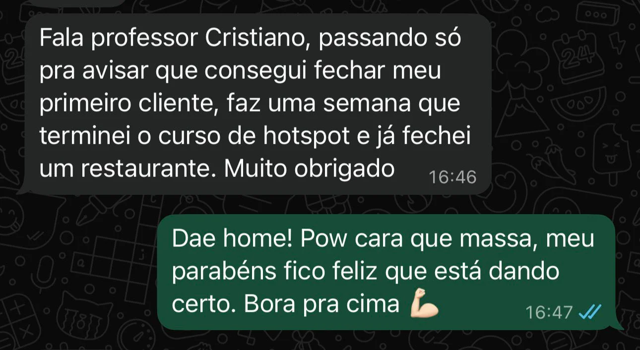 Depoimento: aluno fechou um restaurante uma semana após terminar o curso